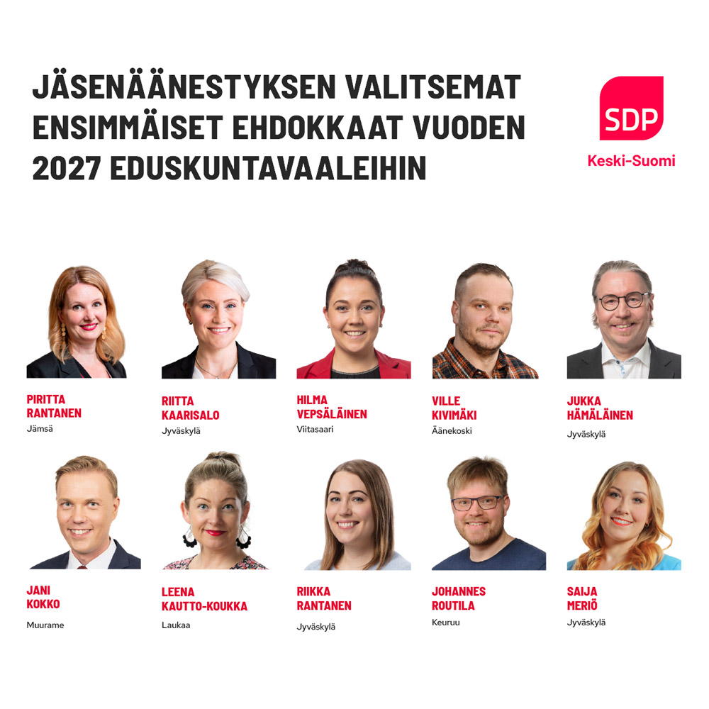 Ensimmäiset ehdokkaat vuoden 2027 eduskuntavaaleihin on asetettu